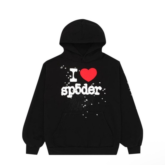 Black Hoodie with Red Heart by Sp5der